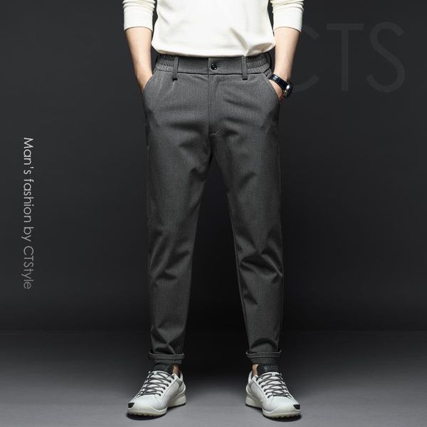 

autumn and winter men's business casual pants loose non-iron suit pants drape long autumn 2020 men's new, Black