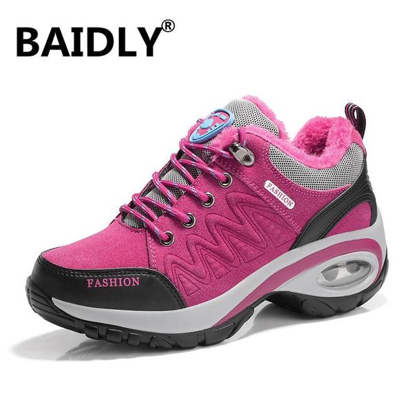 

women boots snow boots for women winter shoes heels winter ankle botas mujer warm plush insole shoes woman, Black