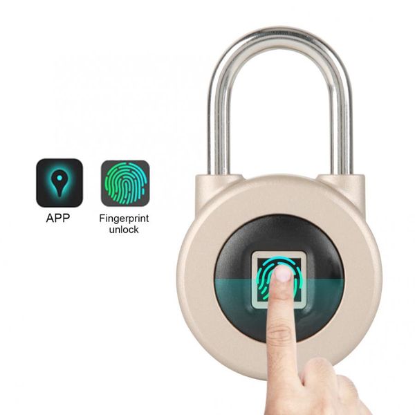 

smart fingerprint padlock rechargeable bluetooth phone app usb intelligent lock ip65 waterproof padlock candado