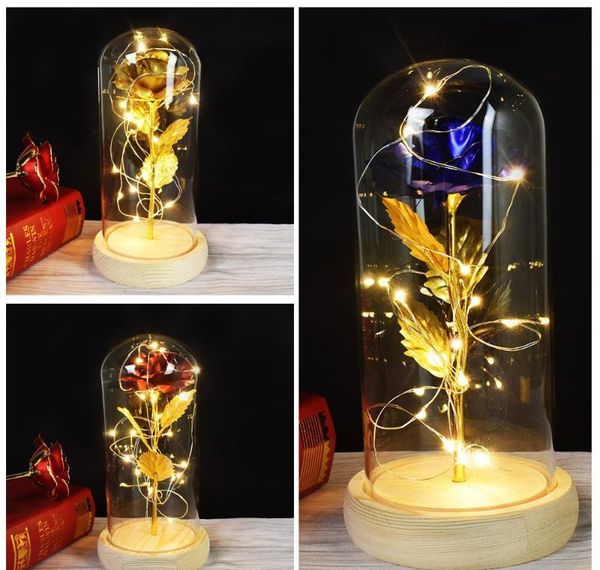 

rose with led light rose in glass dome beauty forever gold plated flowers for val jllrrc bdesybag