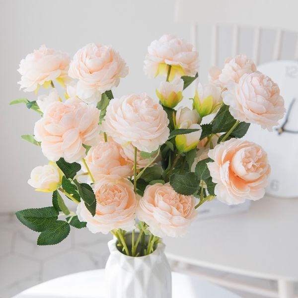 

heads artificial silk peony christmas 3 decorations vases for home accessories wedding decorative flowers bridal bouquet