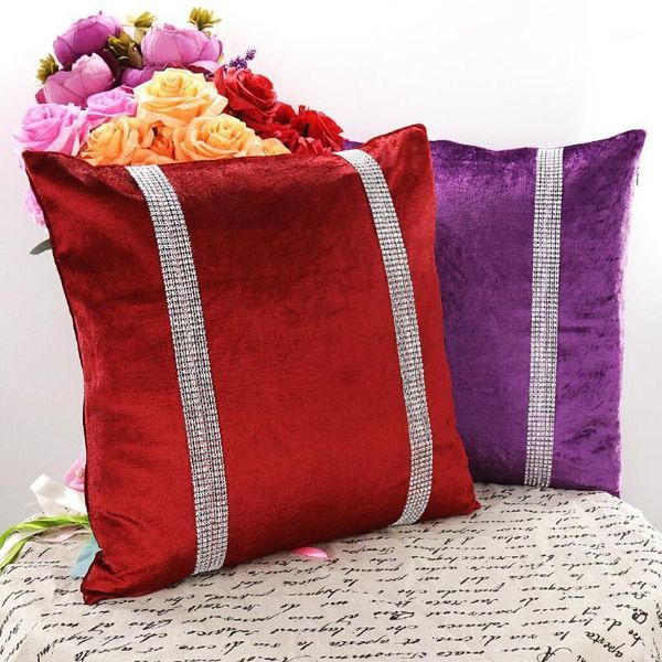 

6 colors 45x45cm modern velvet flannel fabric double-sided diamond pillowcase throw pillow case party home seat decor1