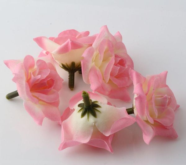 

100pcs pink crimping rose flower head wedding silk flower decoration flower wmtwpv dhsybaby