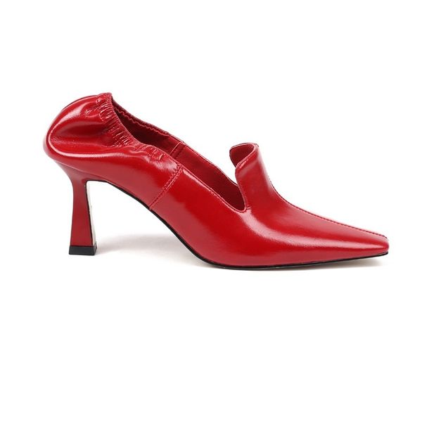 

2021 new high heels leather wedding date spring party women's shoes mh0n, Black