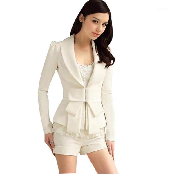 

fashion design office ladies blazer slim fit solid women suit jacket traje mujer elegant white blazer d910041, White;black
