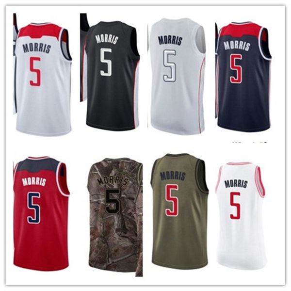 

custom 2020 wizard style jerseys black white green grey army green 5 markieff morris basketball jersey, Black;red
