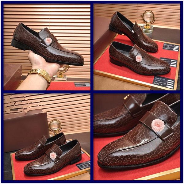 

c2 luxury men dress shoes formal wedding leather shoes retro brogue business office designer men's flats oxfords 11, Black