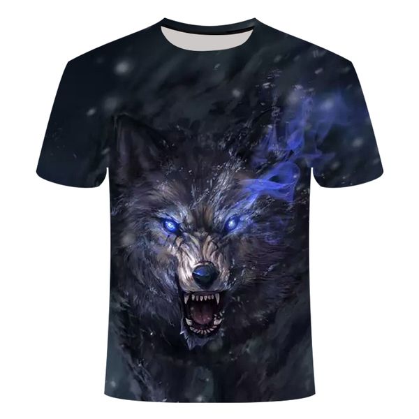 

wolf animal cool male male 3d print shirts plus size harajuku aesthetic men clothing