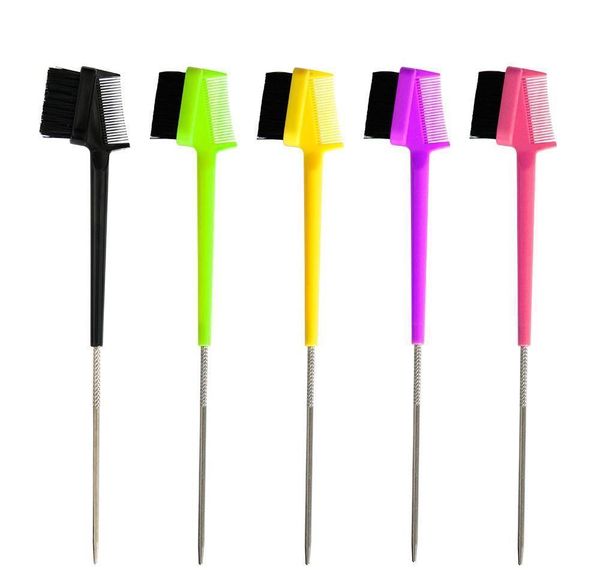 

double sided steel pin tail hair brush edge control hair comb beauty makeup tool eas jllgnr xhqhlady, Silver