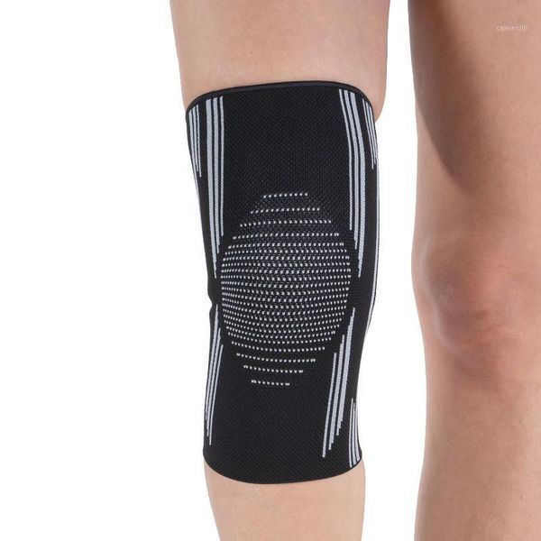 

sportive woven elastic knee support1, Black;gray