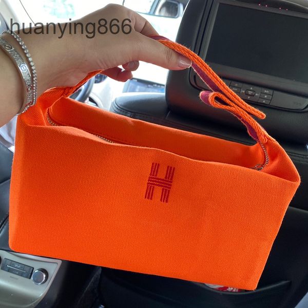 

designer h andbags family lunch box 2022 new women's leisure one shoulder hand canvas wash cosmetic bento hand
