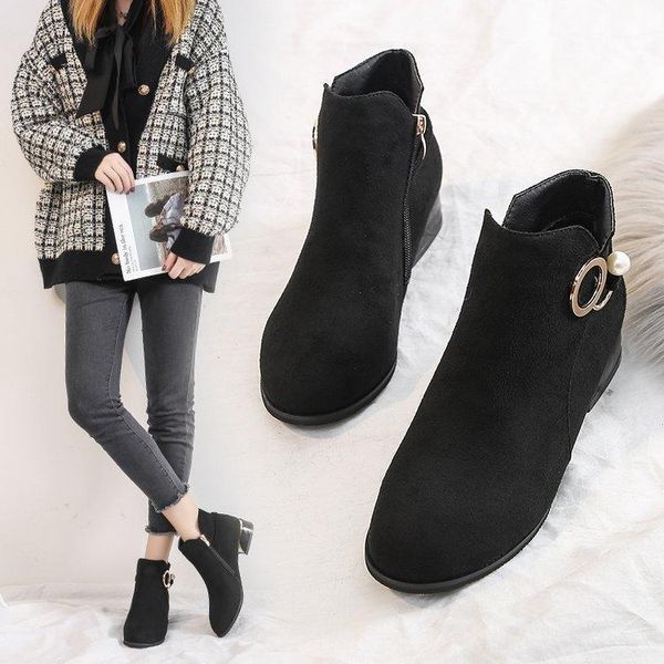 

boots magical2021 35-44 oversize shoes 41 oversized short women's 42 zipper children's thi heels wear with boots1, Black