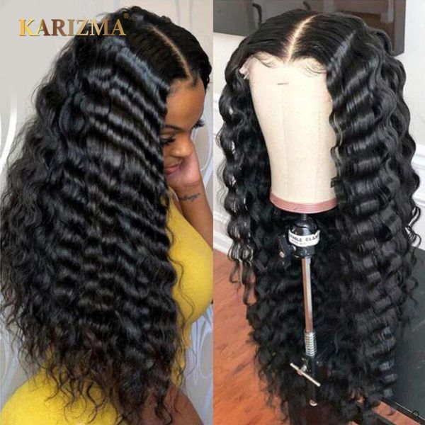 

180% density loose deep wave wig lace front human hair wigs pre plucked with baby hair remy peruvian curly human wig 13x1, Black;brown