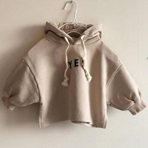

kids casual sweatshirts letter print hoodies for girl boys baby clothes autumn hooded pullover children sweatshirt 201127, Black