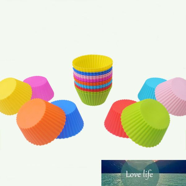 12 pçs / pacote 7cm redondo em forma de silicone bolo de cozimento moldes geléia molde silicone cupcake pan muffin copo