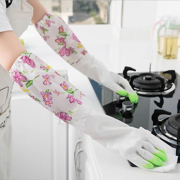

the water-resistant rubber latex wash dishes gloves without plus kitchen durable gloves winter warm drawstring househ
