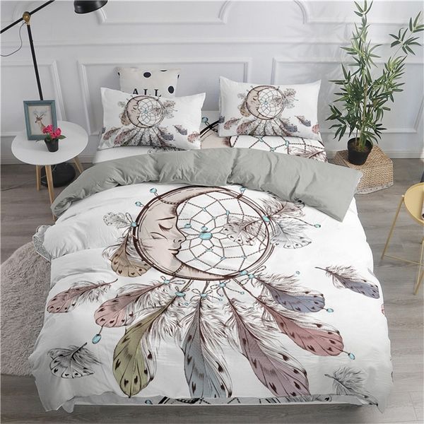 Zeimon Bohemian Série 3D Dream Catcher Moon Bedding Set Home Decor Microfiber ColchaRad Fronha Rainha King Size Sets LJ201127