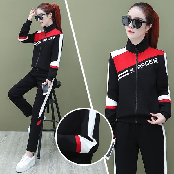 

sports and leisure 2020 spring fashion korean women's graceful spring suit sports suittwo-piece suit iqgdw, Gray