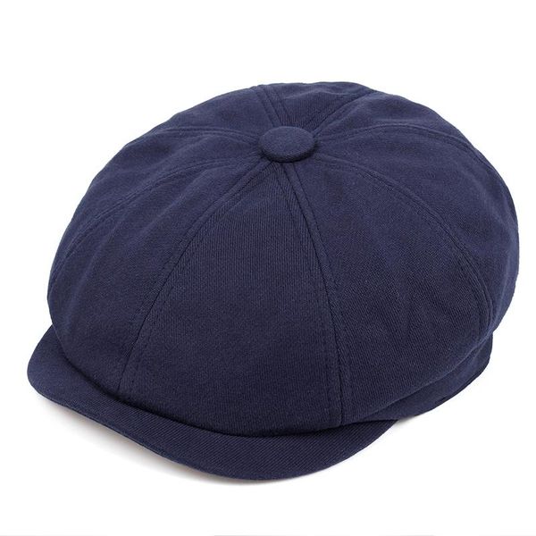 

berets 2021 men sboy cap beret cotton hat gatsby octagonal solid color women vintage brand winter spring duckbill hats, Blue;gray