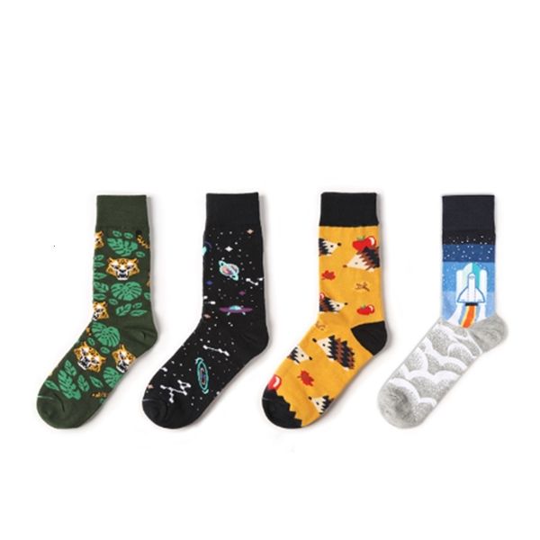 

2021 date men dress color comfortable pair roller skateboard for causal reason funny wedding socks geometry, Black