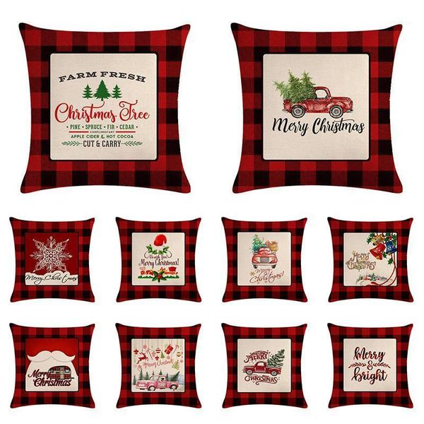

cushion/decorative pillow merry christmas cushion cover nordic plaid pillowcase decorations home navidad decor happy year xmas l9021