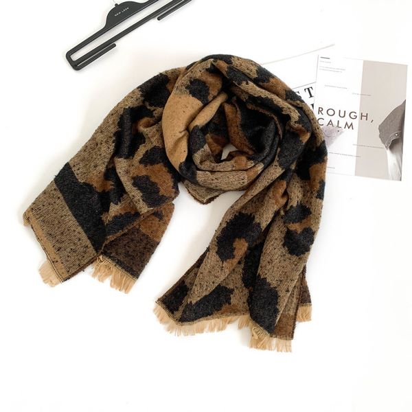 

fashion scarf foreign trade european and american autumn and winter circle sand large leopard-print scarf womens cashmere-like thickened pla, Blue;gray