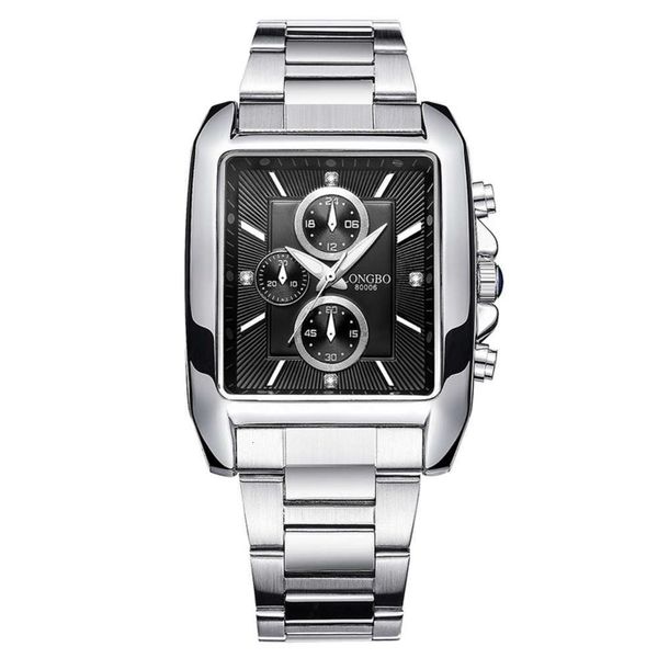 

longbo 80006 steel longbo band / men's watch sports leisure large dial men's watch waterproof quartz watch, Slivery;brown