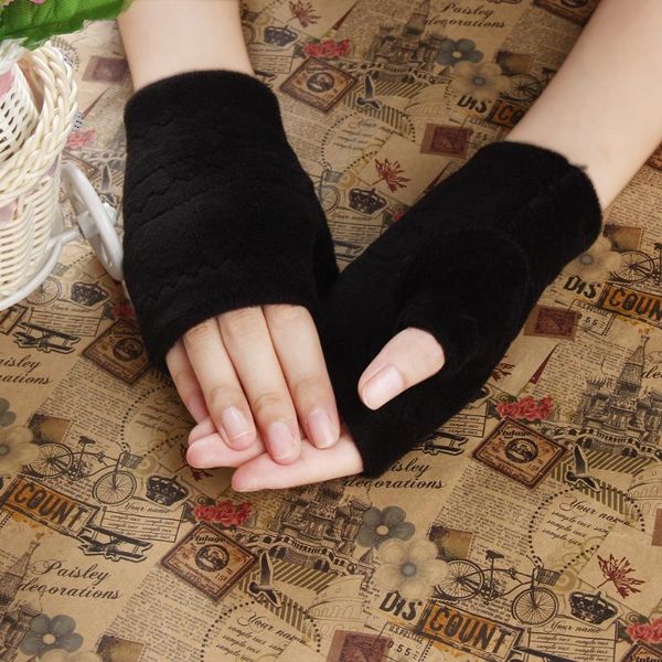 

winter autumn thick warm gloves keyboard leak finger gloves split finger half touch screen for motorcycle #w3, Blue;gray