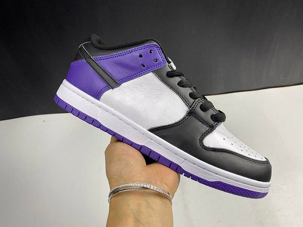 

2021 new authentic dunk sb low court purple skateboard shoes black toe white sneaker men women outdoor sports shoes with box size 36-46