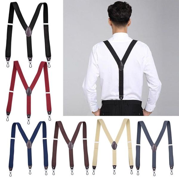 

hook buckle fashion suspenders stretchy wide elastic men pliers women braces h9, Black;brown
