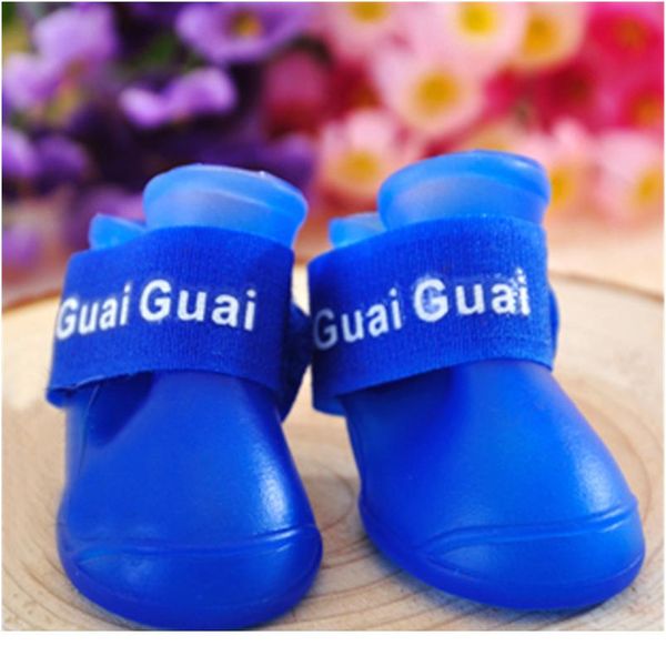 

4pcs dog shoes waterproof rain pet shoes for dog puppy rubber boots candy color puppy shoes pet wmtyot