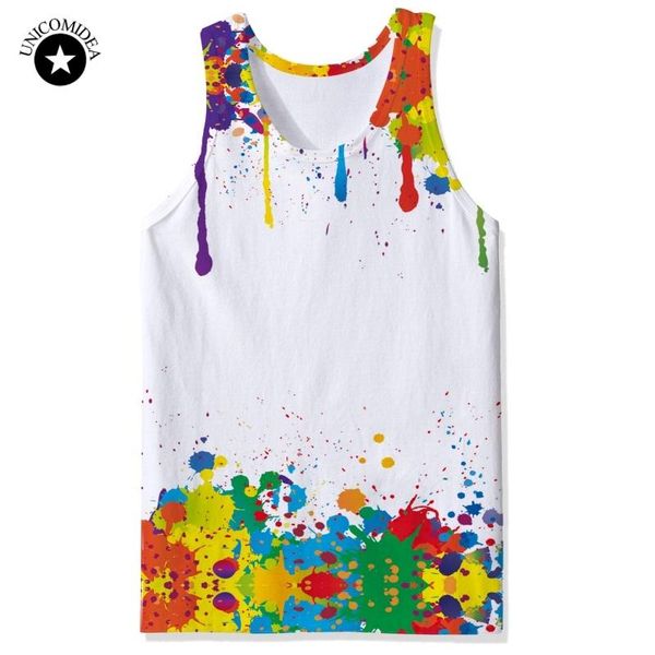 

men' tank fashion 3d printed casual vest men sleeveless shirt street clothing male fitness slim sportswear summer drop, White;black