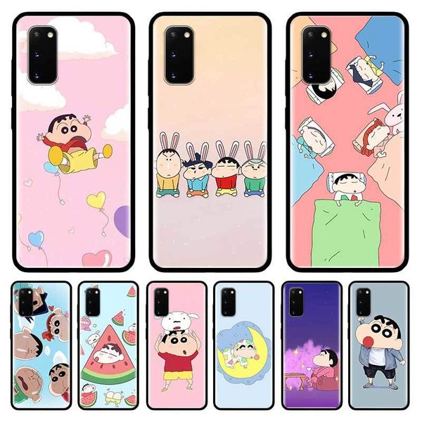 

crayon shin chan case for samsung galaxy s10 s20 ultra s9 s8 plus s7 note 20 9 10 lite cubre black tpu mobile phone coque bag