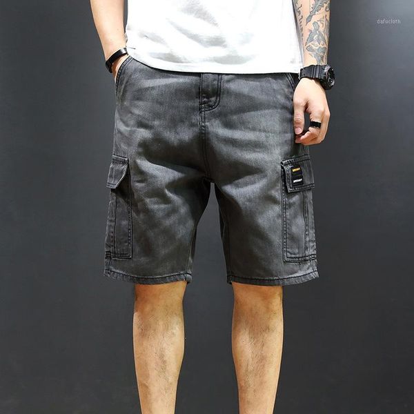 

men's summer denim shorts good quality short jeans streetwear men cotton solid straight short jeans male blue casual1