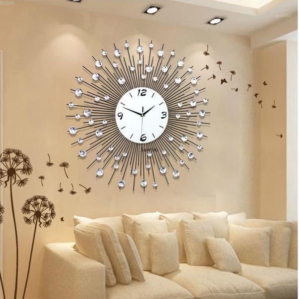 

60cm/ 70cm/ 80cm creative living room bedroom studio popular decorative wall clock with diamond insert home decoration1