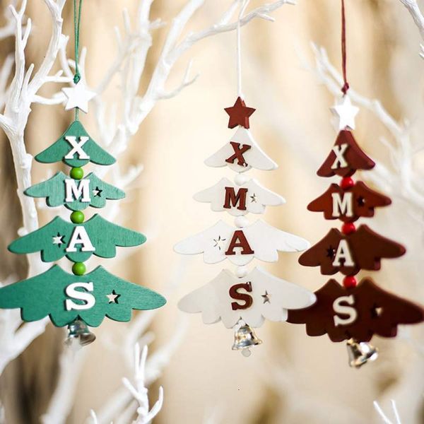 

christmas shape tree wooden pendant party decoration pp2m