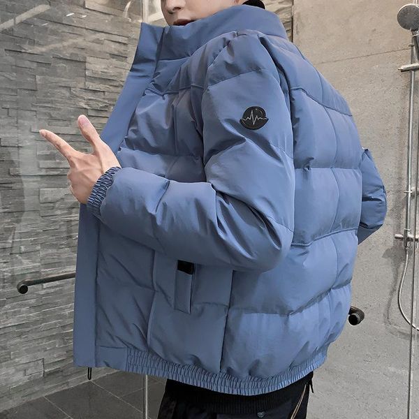 

2020 new winter men parka casual jacket hooded solid color thicken warm outwear stand collarwaterproof coat windbreaker 4xl, Black