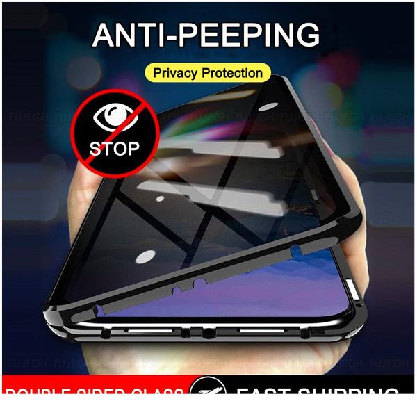 

360 anti peeping privacy magnetic case for xiaomi redmi note 9 8 pro 9s 8t k20 mi 10 9t not jlljlu