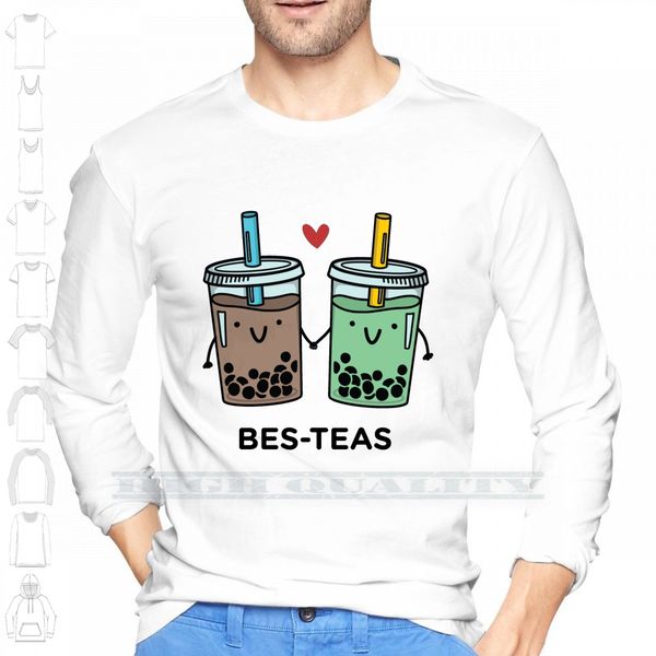 

bes - teas pun custom design print for men new cool tee t shirt big size 6xl boba milk tea tapioca sport hooded sweatshirt hoodie
