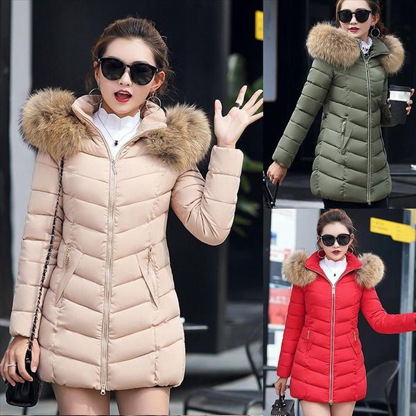 

new fashion womens wool white women winter jacket long women hooded down female clothes drop shipping good quality, Black