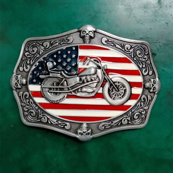 

1 шт. сша флаг моторный череп ковбойская пряжка для мужских джинсов западный ремень ремень навязчивая 4см шириной джинсы ремни, Slivery;black