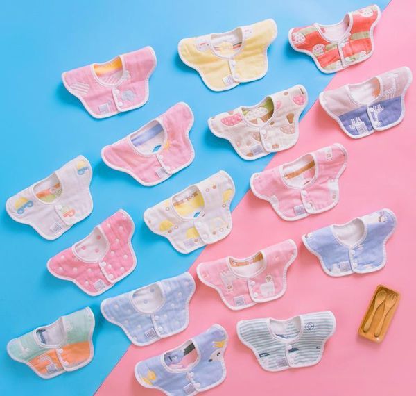 

2020 soft baby bibs cotton cartoon cloth bibs saliva towel rotating baby babador feeding smock infant burp clo jlljfs ly_bags