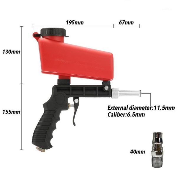 

90psi portable sandblasting gun mini sandblasting machine adjustable pneumatic kit 700cfm handle power tool1
