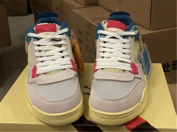 

new 4s high mens basketball sneakers union la x 4 pink white black un shoes guava ice designer shoes