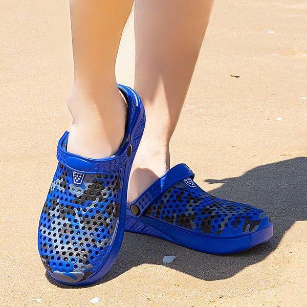 

sdz summer men casual shoes leight breathable hollow shoes non slip beach sandals soft comfortable outdoor slippers size 40-451, Black