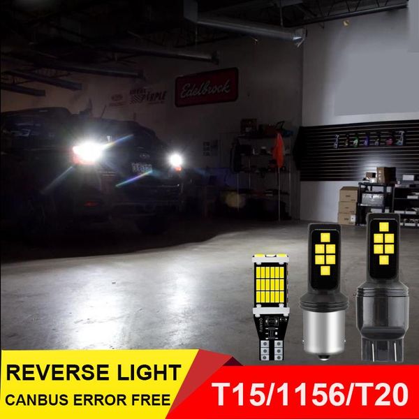

2pcs super bright t15 w16w 921 1156 ba15s t20 7443 7440 led car auto canbus reverse light reversing lighting back up lamp