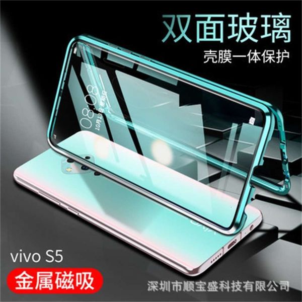 

vivo x50 magneto mobile phone case s6 metal magnetic double screen flip nex2 frame glass iqoo protective casevfe1