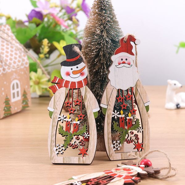 

newtree christmas hollow santa claus new1pc wooden candle pendant wine bottle shape decorations happy new year 7