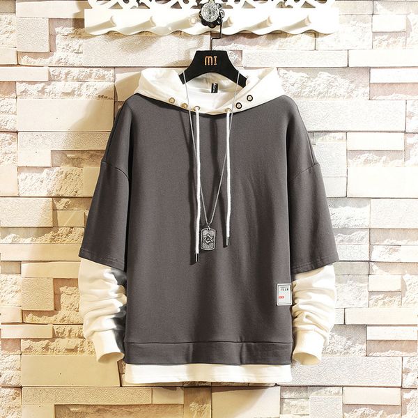 

fashion skateboard hoodies sweatshirts 2020 men's casual spring autumn black clothes oversize m-5xl hip hop patchwork streetwear kg-132