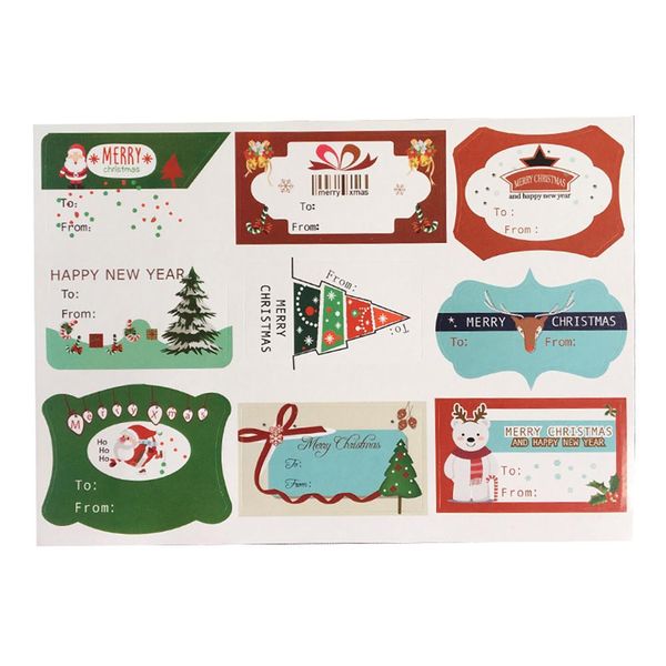 

10 sheets christmas sticker santa claus christmas tree deer cake packaging sealing label kraft sticker baking diy gift stickers bbymmz